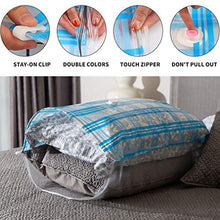 Load image into Gallery viewer, Storage Master 12 Vacuum Storage Bags, Space Saver Bags, 12-Pack (3 Jumbo, 3 Large, 3 Medium, 3 Roll-Up) with Hand Pump (12-Combo)