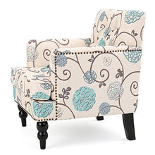 Load image into Gallery viewer, Christopher Knight Home Harrison Fabric Tufted Club Chair, White / Blue