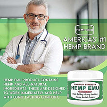 Load image into Gallery viewer, Hemp Emu Cream - Made In USA - Natural Hemp Cream Soothes Discomfort in Joints, Muscles, Back, Knees - Premium Hemp Oil Extract, Emu Oil, Menthol, Eucalyptus & Natural Oils - 4oz