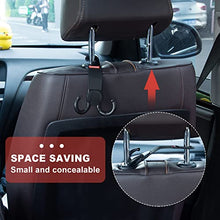 Load image into Gallery viewer, 4Pcs Car Headrest Hooks - Car Hooks for Purses and Bags - Double-Hook Design Car Seat Hooks Handbag Hook Holder Car Hook Holder for Purses Bags Umbrellas Outerwear Bottle