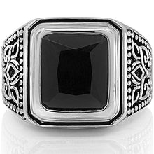 Load image into Gallery viewer, Onyx Signet Solid 925 Sterling Silver Men Ring - Made in Thailand – 11