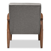 Load image into Gallery viewer, Baxton Studio Sorrento Mid-Century Retro Modern Fabric Upholstered Wooden Lounge Chair, Grey