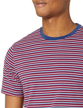 Load image into Gallery viewer, Amazon Essentials Men's 2-Pack Slim-Fit Short-Sleeve Crewneck T-Shirt, -Red, White, Blue Feeder/Navy, X-Small