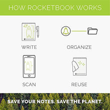 Load image into Gallery viewer, Rocketbook Flip - with 1 Pilot Frixion Pen & 1 Microfiber Cloth Included - Dark Blue Cover, Letter Size (8.5" x 11")