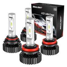 Load image into Gallery viewer, SEALIGHT H11/H9/H8 and 9005/HB3 LED Bulbs Combo, 14000 Lumens 9005 H11 Combo LED Conversion Kit with 400% Brightness, 6000K Cool White, Quick Installation, Pack of 4
