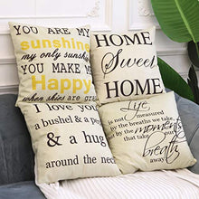 Load image into Gallery viewer, LEIOH Farmhouse Decorative Pillow Covers Set of 4 Home Sweet Home Inspirational Quotes Sofa Throw Pillow Covers Cushion Cover 18 x 18 Inc