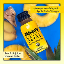 Load image into Gallery viewer, Ethan’s Daily Detox Shot, Ginger Pineapple Flavor, ACV Supplement, Organic Apple Cider Vinegar Shots, Natural Body Juice Cleanse, Digestion Support Supplement, Gluten Free (12 Pack of 2oz Shots)