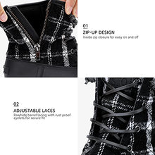 Load image into Gallery viewer, STQ Duck Boots for Women, Waterproof Winter Boots Quilted Snow Boots Black Plaid, 6 US