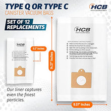Load image into Gallery viewer, 12 Premium Replacement Vacuum Bags Fits Kenmore Canister C/Q 50555, 50557, 50558 & Panasonic Type C-5 (Text)