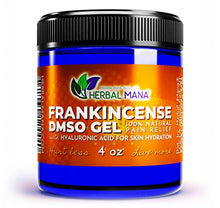 Load image into Gallery viewer, Frankincense DMSO Gel with Hyaluronic Acid | 99.995% Pure Pharma Grade DMSO, Organic Aloe Vera | Natural Pain Relief for Arthritis, Joint, Back, Hand, Feet, Knee & Neck + Anti-Inflammatory (4 oz)