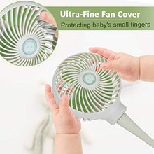 Load image into Gallery viewer, Anpro Stroller Fan for Baby - Portable Baby Fan Clip on Stroller/Crib with Flexible Stand, Car Seat Fan 3000 mAh Rechargeable Battery Operated USB Personal Desk Fan, White