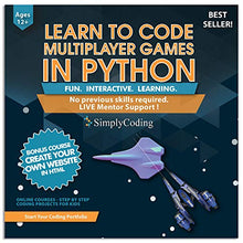 Load image into Gallery viewer, Coding for Kids: Learn to Code Python Multiplayer Adventure Games - Video Game Design Coding Software - Computer Programming for Kids, Ages 12-18, (PC, Mac Compatible)