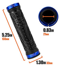 Load image into Gallery viewer, BV Bike Handlebar Grips, Double Lock-on Bicycle Grip Handle Bar End Holding Locking Grips, for MTB, BMX, Mountain, Downhill, Folding Bike (Blue)