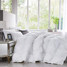 Load image into Gallery viewer, Luxurious All-Season Goose Down Comforter Queen Size Duvet Insert, Exquisite Pinch Pleat Design, Premium Baffle Box, 1200 Thread Count 100% Egyptian Cotton, 750+ Fill Power, 55 oz Fill Weight, White