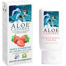 Load image into Gallery viewer, Aloe Cadabra Flavored Personal Lubricant Organic Passion Lube for Anal Sex, Oral, Women, Men & Couples, Naked Strawberry 2.5 Ounce (Pack of 5)