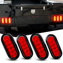 Load image into Gallery viewer, Nilight - TL-07 6 Inch Oval Red Led Trailer Tail Lights 4PCS 10 Led with Flush Mount Grommets Plugs IP67 Waterproof Stop Brake Turn Trailer Lights for RV Truck
