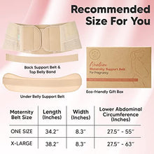 Load image into Gallery viewer, Pregnancy Belly Support Band, Maternity Belt And Organic Bamboo Nursing Breast Pads Bundle - Pelvic Support Belt (Classic Ivory, One Size) - 14 Washable Pads + Wash Bag (Pastel Touch, Large 4.8")