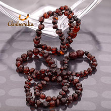 Load image into Gallery viewer, Amberalia knotted Baltic Amber Necklace, Lab-tested, Certified Genuine Amber - SIZES FOR EVERYBODY - Boost immune System -Polish Cherry- S (13”)