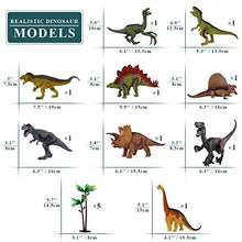 Load image into Gallery viewer, TEMI Dinosaur Toy Figure w/ Activity Play Mat & Trees, Educational Realistic Dinosaur Playset to Create a Dino World Including T-Rex, Triceratops, Velociraptor, Perfect Gifts for Kids, Boys & Girls