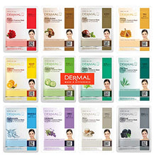 Load image into Gallery viewer, DERMAL 12 Pack Combo Best Value Set Collagen Essence Mask Sheet | Sodium Hyaluronate & Hydrolyzed Collagen Nature Made Fresh Mask | Best Korean Skin Care Mask