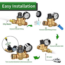 Load image into Gallery viewer, RVGUARD RV Water Pressure Regulator Valve with RV Water Filter and Flexible Hose Protector