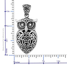 Load image into Gallery viewer, 925 Sterling Silver Owl Oxidized Tribal Pendant Necklace for Women Jewelry Anniversary 8 g