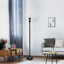 Load image into Gallery viewer, Elegant Designs LF2001-RBW Torchiere Floor Lamp, Restoration Bronze/White