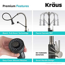 Load image into Gallery viewer, Kraus KPF-1610SFSMB Bolden 18-Inch Commercial Kitchen Faucet with Dual Function Pull-Down Sprayhead in All-Brite Finish, Spot Free Stainless Steel/Matte Black