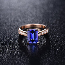 Load image into Gallery viewer, Beyond jewelry AAAA Natural Tanzanite Diamonds Engagement Wedding Ring in 14K Rose Gold for Women