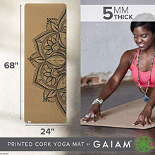 Load image into Gallery viewer, Gaiam Cork Yoga Mat | Print Design Natural Sustainable Cork Resists Germs and Odor | Non-Toxic TPE Rubber Backing | Great for Hot Yoga, Pilates (68-Inch x 24-Inch x 5mm Thick)