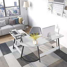 Load image into Gallery viewer, CubiCubi Modern L-Shaped Desk Computer Corner Desk, 59.1" Home Office Writing Study Workstation with Small Table, Space Saving, Easy to Assemble, White