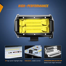 Load image into Gallery viewer, Nilight 18030C-A Amber 2PCS 5Inch 72W Double Row Flood Bar 10800Lumens Driving Fog Led Off Road Lights for Trucks Jeep ATV UTV SUV Boat Marine,2 Years Warranty