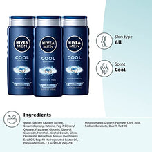 Load image into Gallery viewer, NIVEA MEN Cool Body Wash with Icy Menthol, 3 Pack of 16.9 Fl Oz Bottles