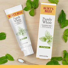 Load image into Gallery viewer, Burt's Bees Toothpaste, Natural Flavor, Fluoride Free Purely White, Zen Peppermint, 4.7oz 3 Count