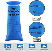 Load image into Gallery viewer, MP MOZZPAK Vomit Bags – 60 Pack – 1000ml Emesis Bags – Leak Resistant, Medical Grade, Portable, Disposable Barf Bags, Puke, Throw Up, Nausea Bags for Travel Motion Sickness, Car & Aircraft, Kids, Taxi