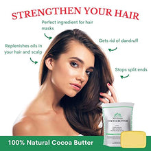 Load image into Gallery viewer, Organic Cocoa Butter 1lb ,Unrefined, Raw, 100% Pure, Natural -Skin and Hair Moisturizer, Use for DIY Recipes, Whipped Body Butters, Soap Making, Lotions, Stretch Marks Cream, Lip Balm By White Naturals 16 oz Block