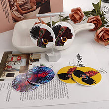 Load image into Gallery viewer, 16 Pair Round African Women Earrings Wooden Painted Ethnic Style Dangle Earring Geometric Personalized Earrings