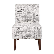 Load image into Gallery viewer, Linon Linen Script Lily, Dark Walnut Chair, 21.5" W x 29.5" D X 31.5" H