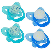 Load image into Gallery viewer, Dr. Brown's PreVent Contour Glow in the Dark Pacifier, Stage 2 (6-12m), Blue, 4-Pack