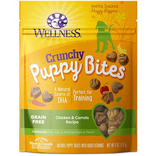 Load image into Gallery viewer, Wellness Puppy Bites Natural Grain Free Crunchy Puppy Treats, Chicken & Carrots Recipe, 6-Ounce Bag