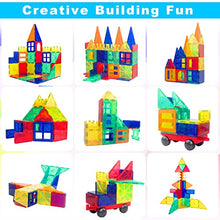 Load image into Gallery viewer, Magnetic Tiles, 60 PCS Magnetic Blocks Building Blocks for Kids, Magnet Toys for Boys Girls Toddlers Children 3 4 5 6 7 8 Year Old Educational Learning Toys Building Tiles with Car