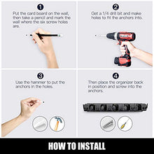 Load image into Gallery viewer, 2 Pack Imillet Mop and Broom Holder, Wall Mounted Organizer Mop and Broom Storage Tool Rack with 5 Ball Slots and 6 Hooks (Black)