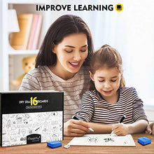 Load image into Gallery viewer, Magicfly Double-Sided Small White Board for Classroom, 9 x 12 Inches Dry Erase Lap Boards, Bulk Pack of 16 Mini White Board for Student, Kids, Teachers, Office, with 16 Pens, 16 Erasers & 16 Pen Clips