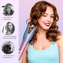 Load image into Gallery viewer, Aliavos Automatic Curling Iron, Auto Hair Curler with 4 Temp Up to 425℉& 3 Timer & Dual Voltage,1" Larger Rotating Barrel Curling Wand,Fast Heating, Anti-Scald, Auto Shut-Off Spin Iron for Styling