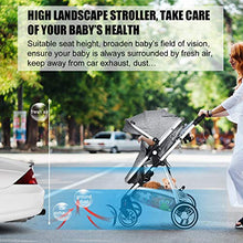Load image into Gallery viewer, INFANS Newborn Baby Stroller Carriage, 2 in 1 High Landscape Convertible Reversible Bassinet Pram, Foldable Aluminum Alloy Pushchair with Adjustable Canopy, 3D Shock Absorption PU Wheels (Light Grey)