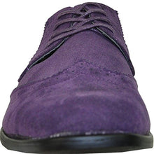 Load image into Gallery viewer, Bravo! Men Dress Shoe King-3 Classic Oxford with Leather Lining - Wide Width Available Purple