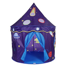 Load image into Gallery viewer, pan hui Play Tent - Space Themed Pretend Play Tent- Space Play House- Spaceship Tent for Kids - Foldable Pop Up Star Play Tent Purple