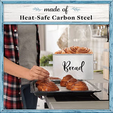 Load image into Gallery viewer, Home Acre Designs Bread Box - Large Farmhouse Decor Style Pantry Organization and Storage Container for Countertop - Rustic Kitchen Decor