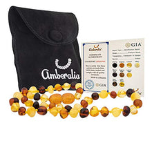 Load image into Gallery viewer, Amberalia Adult Baltic Amber Necklace - Anti Inflammatory - beads size between 6.5 and 7.5mm Lab-tested, Certified Genuine Amber Polish Multicolor - XL (19.7”)