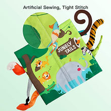 Load image into Gallery viewer, beiens Baby Books Toys, Touch and Feel Crinkle Cloth Books for Babies, Infants & Toddler, Early Development Interactive Car & Stroller Soft Toys Gifts for Boys & Girls (Jungle Tails-1 Book)